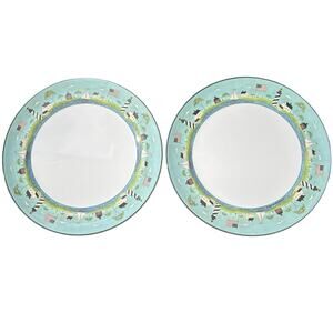 Evolution Sakura Coastal Breeze Melamine Set of Dinner Plates Warren Kimble